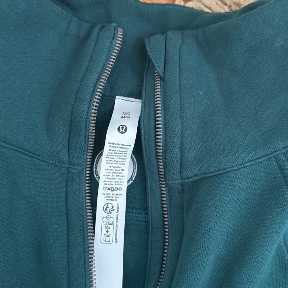 NEW Lululemon Scuba Oversized Funnel-Neck Half Zip Storm Teal Long (M/L) - Picture 2 of 7